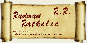 Radman Ratkelić vizit kartica